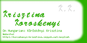 krisztina koroskenyi business card